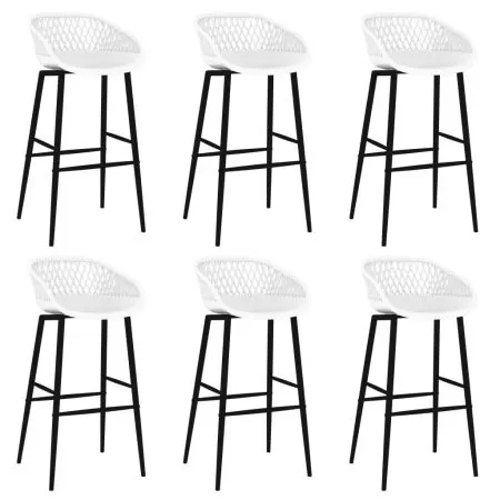 Set mobilier de bar, 7 piese, alb si negru, 60 x 60 x 105 cm