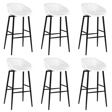 Set mobilier de bar, 7 piese, alb, 60 x 60 x 105 cm