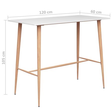 Set mobilier de bar, 7 piese, alb, 60 x 60 x 105 cm