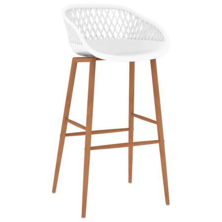 Set mobilier de bar, 7 piese, alb si negru, 60 x 60 x 105 cm