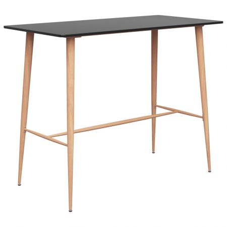 Set mobilier de bar, 7 piese, alb si negru, 60 x 60 x 105 cm