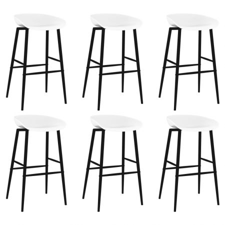 Set mobilier de bar, 7 piese, alb si negru, 60 x 60 x 105 cm