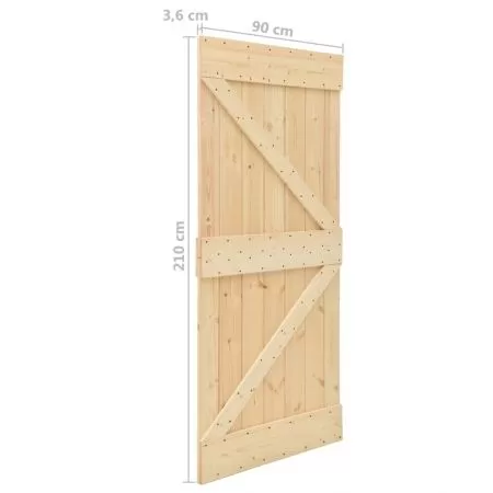 Ușă glisantă cu set feronerie, 90 x 210 cm, lemn masiv de pin