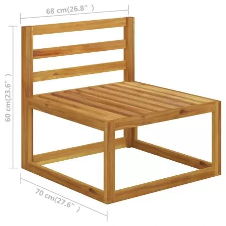 Set mobilier de gradina cu perne 5 piese crem lemn masiv acacia, crem