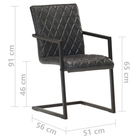 Set 6 bucati scaune de bucatarie cantilever, negru