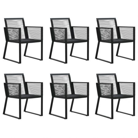 Set mobilier de exterior, 7 piese, negru