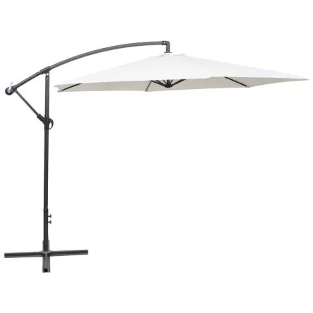  Umbrelă de soare de grădină în consolă, alb nisipiu, 3 m