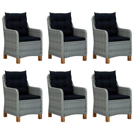 Set mobilier de exterior cu perne,9 piese, gri deschis si negru