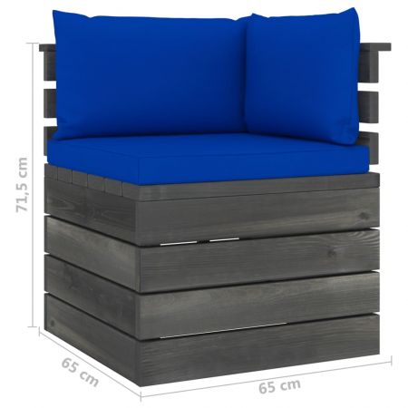 Canapea de gradina din paleti, albastru