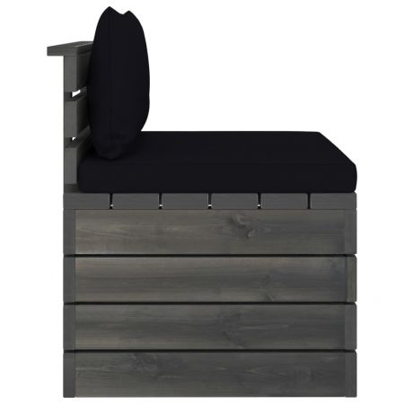 Canapea de gradina din paleti, negru