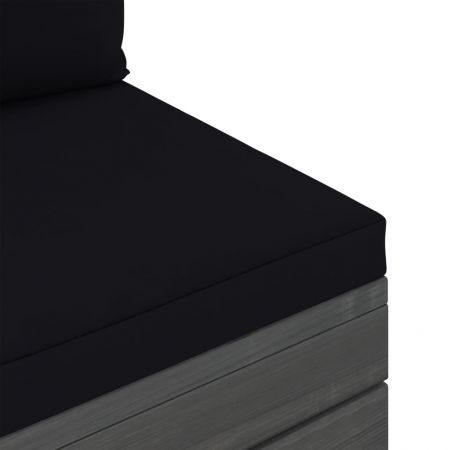 Canapea de gradina din paleti, negru