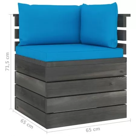 Canapea gradina din paleti, albastru deschis