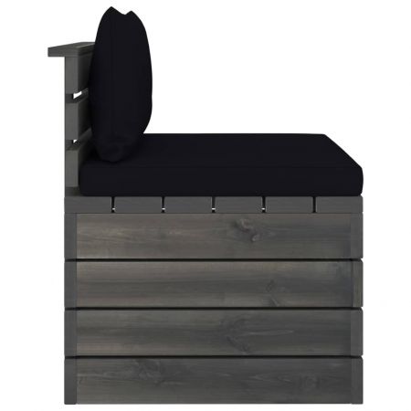 Canapea gradina din paleti, negru