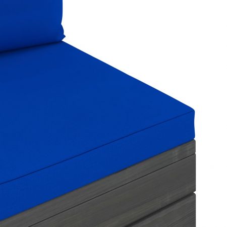 Canapea gradina din paleti cu perne, albastru