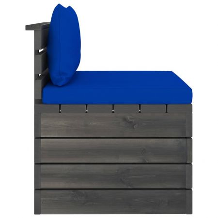 Canapea gradina din paleti cu perne, albastru
