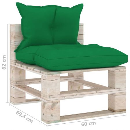 Canapea de gradina din paleti, verde, 60 x 69.4 x 62 cm