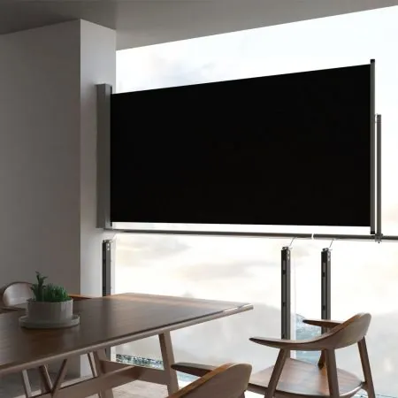  Copertină laterală retractabilă de terasă, negru, 120 x 300 cm
