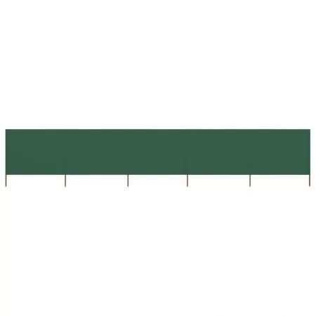 Paravan anti-vant cu 5 panouri, verde, 600 x 80 cm