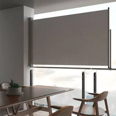  Copertină laterală retractabilă de terasă, gri, 140 x 300 cm