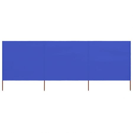 Paravan anti-vant cu 3 panouri, albastru, 400 x 160 cm
