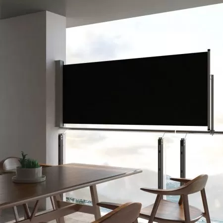  Copertină laterală retractabilă de terasă, negru, 100 x 300 cm