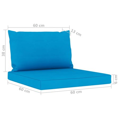 Set mobilier de gradina cu perne albastru deschis, 9 piese, maro