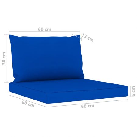 Set mobilier de gradina cu perne albastre, 8 piese, maro