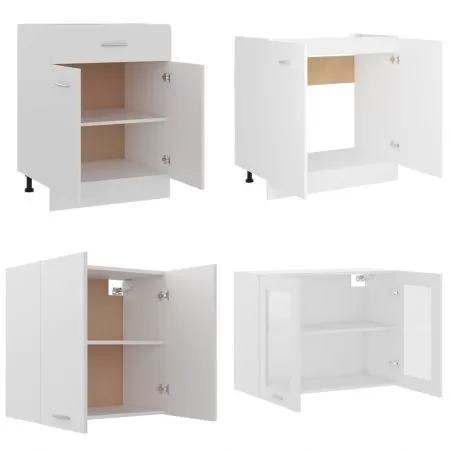 Set mobilier de bucatarie din 4 piese, alb