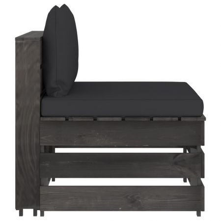 Canapea de gradina cu 3 locuri, negru