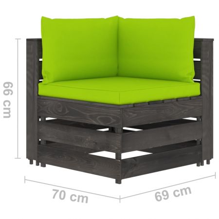 Canapea de gradina cu 3 locuri, verde