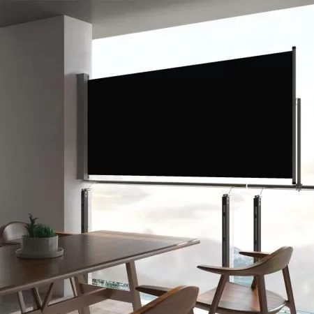  Copertină laterală retractabilă de terasă, negru, 60 x 300 cm