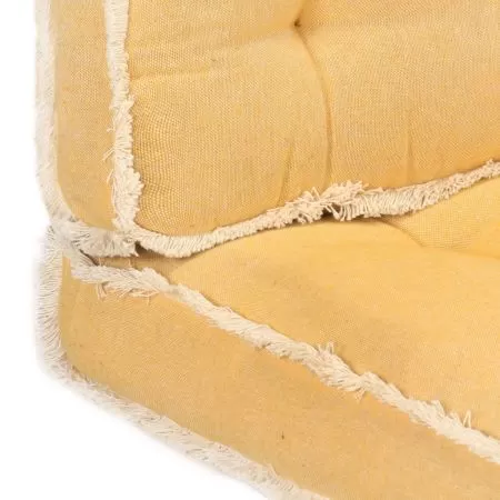 Set perne pentru canapea din paleți, 3 piese, galben