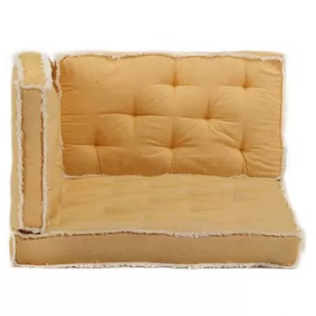 Set perne pentru canapea din paleți, 3 piese, galben