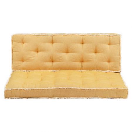 Set perne pentru canapea din paleți, 2 piese, galben
