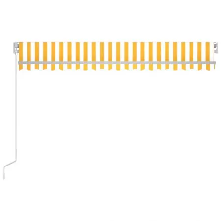 Copertina retractabila manual cu LED, galben si alb, 400 x 350 cm