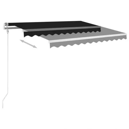 Copertina retractabila senzor vant & LED, antracit, 300 x 250 cm