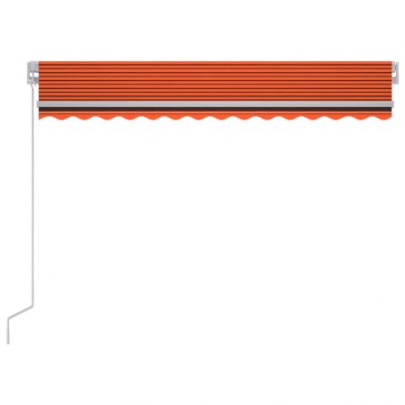 Copertina retractabila manual LED, portocaliu si maro, 300 x 250 cm
