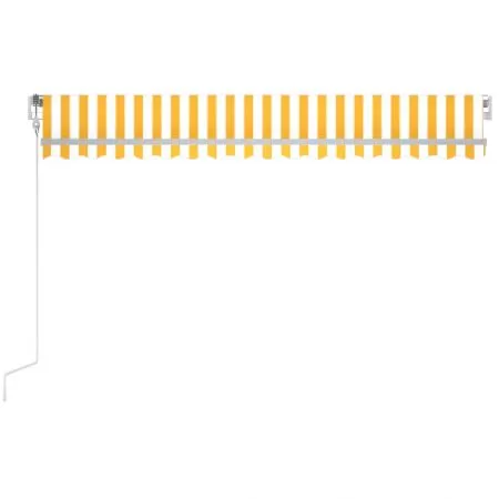 Copertina automata cu senzor vant&LED, galben si alb, 400 x 350 cm