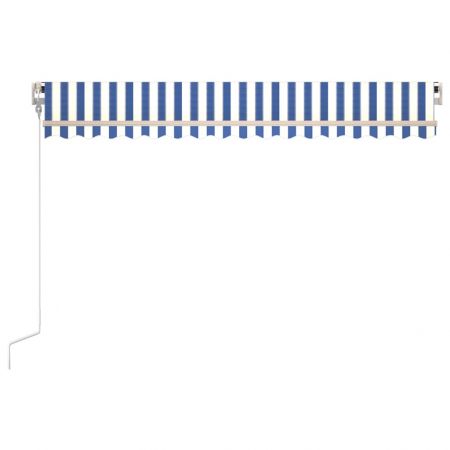 Copertina retractabila automat, albastru si alb, 450 x 350 cm
