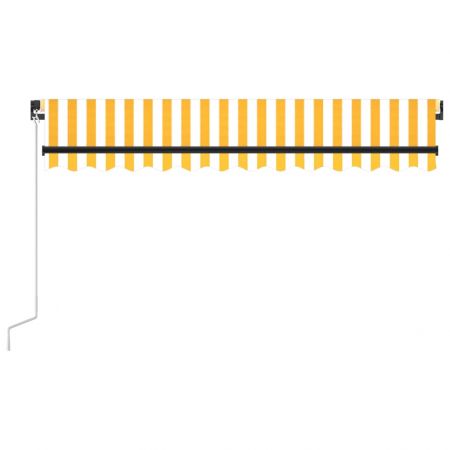 Copertina retractabila manual cu LED, galben si alb, 350 x 250 cm