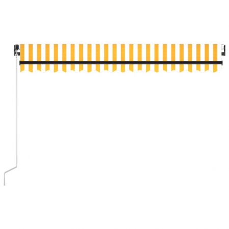 Copertina retractabila manual cu LED, galben si alb, 450 x 300 cm