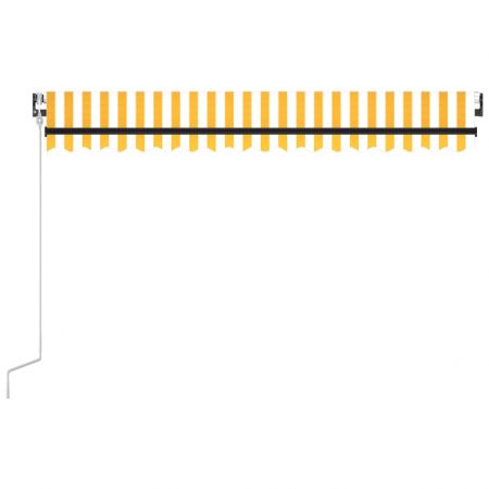 Copertina automata cu senzor vant&LED, galben si alb, 450 x 300 cm