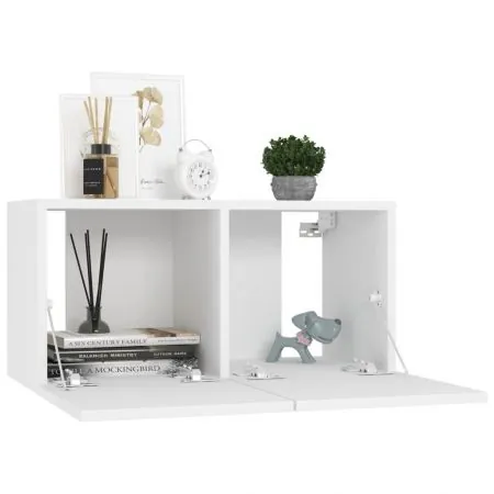 Set dulapuri TV, 10 piese, alb, 60 x 30 x 30 cm