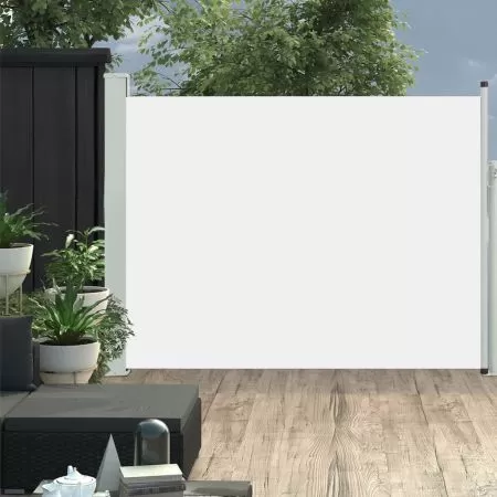  Copertină laterală retractabilă de terasă, crem, 140 x 500 cm