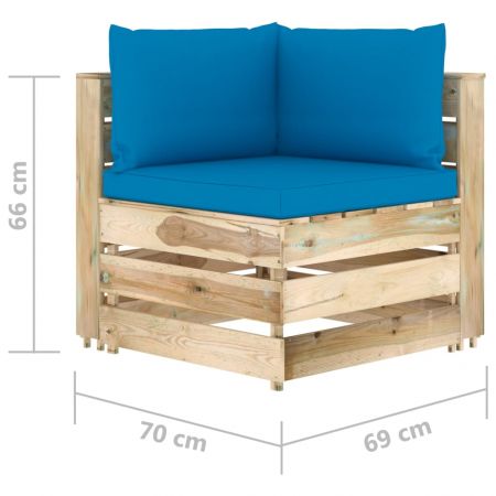 Canapea de gradina cu 2 locuri, albastru deschis