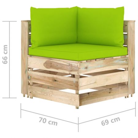 Canapea de gradina cu 3 locuri, verde deschis