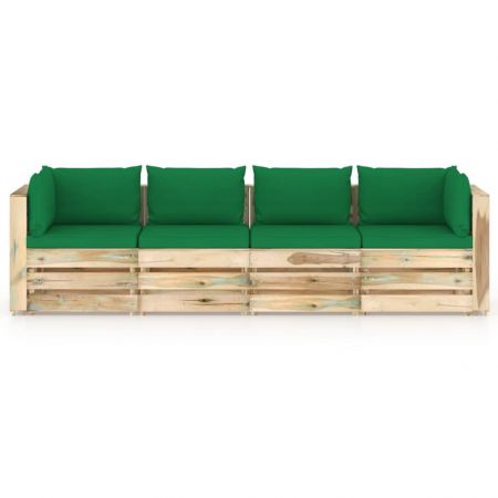 Canapea de gradina cu 4 locuri, verde