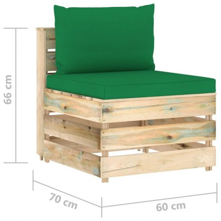 Canapea de gradina cu 4 locuri, verde