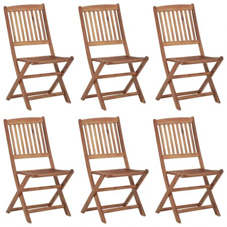 Set 6 bucati scaune gradina pliabile cu perne, rosu