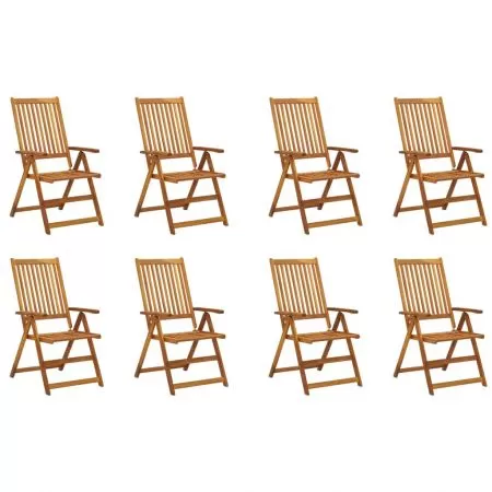 Set 8 bucati scaune gradina pliabile cu perne, verde deschis